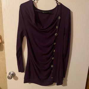 Deep purple long sleeve tunic